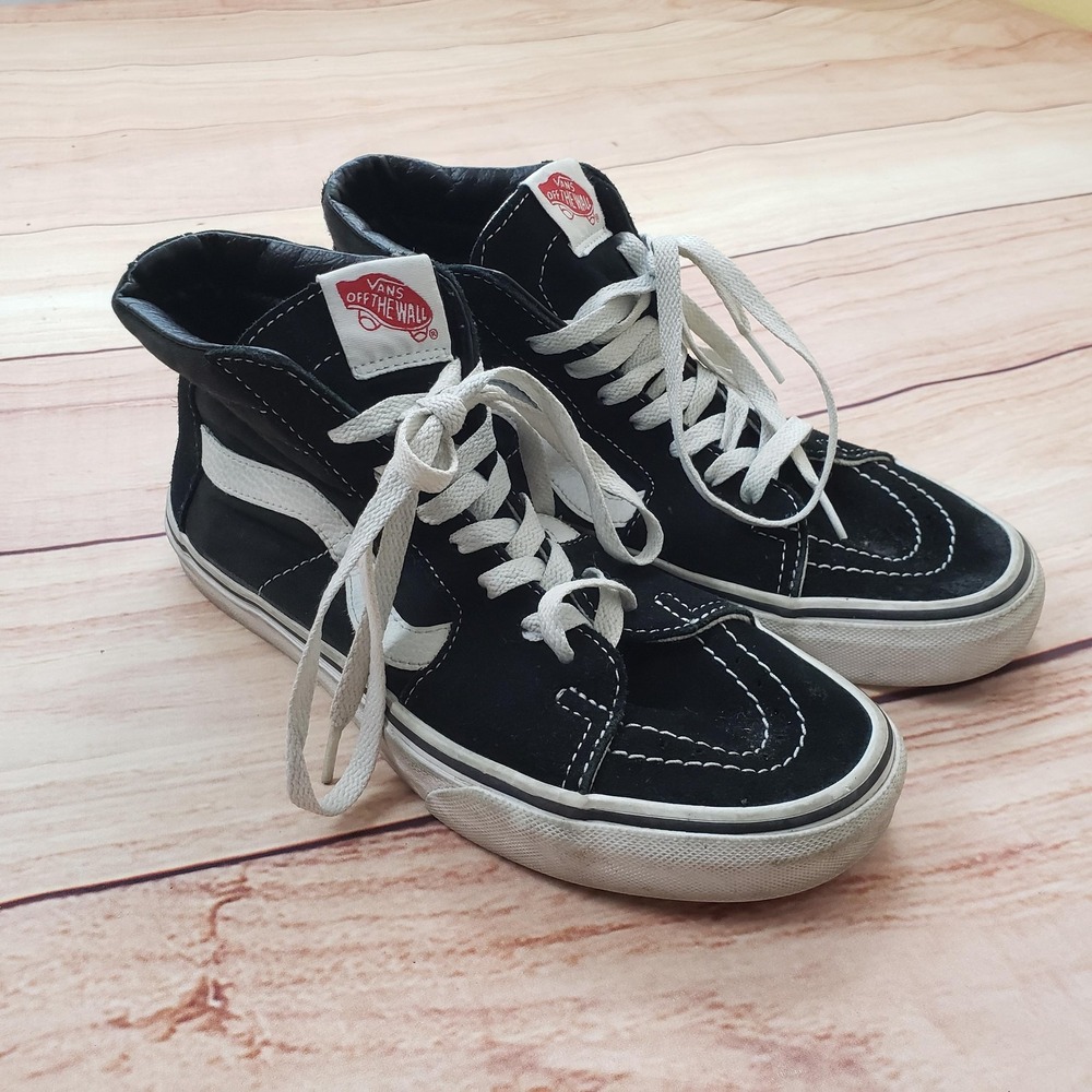 Vans Sk8-Hi Shoes Mens Size 6.5 Black White High Top Skate Classic Womens 8
